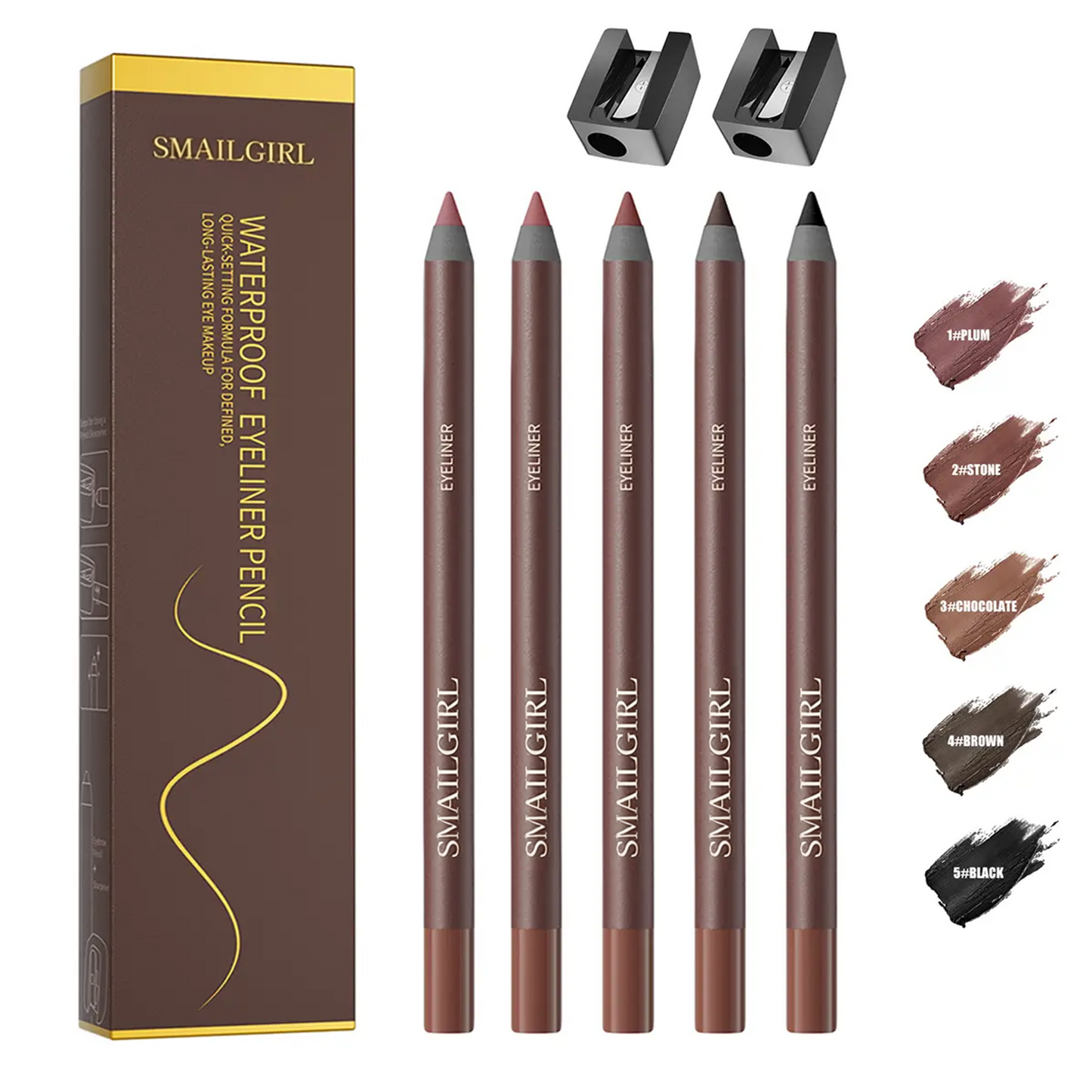 24HR Waterproof Eyeliner Pencil, Smudge-Proof Long-Lasting Eye Liner ✏️