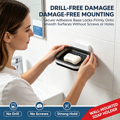 Wall Mounted Double-Layer Soap Bar Holder with Drainage Holes - Bathroom Accessory🧼
