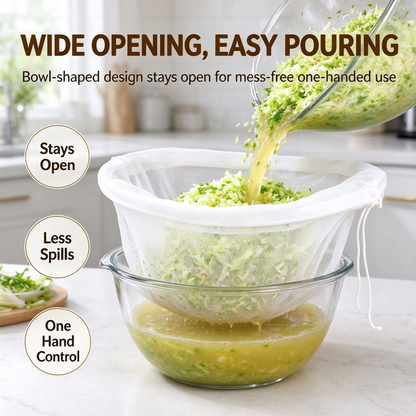 3 Pcs Bowl-Shaped Nylon Nut Milk Bag, Reusable Strainer Bags 🥣