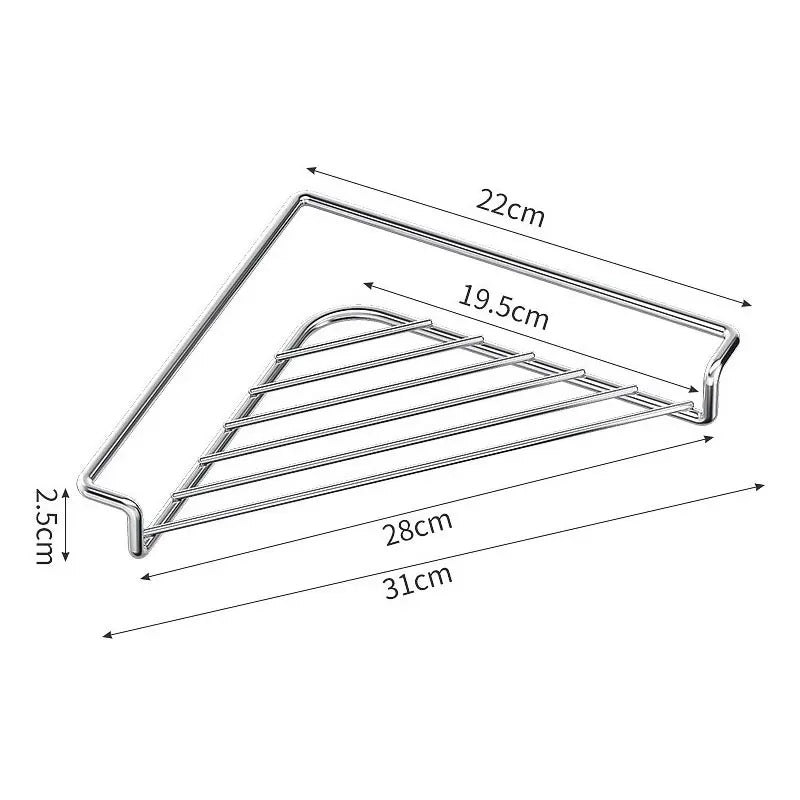 2PCS Stainless Steel Corner Sink Shelf with Triangular Open Wire Rack Design🍳
