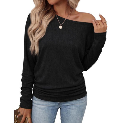Womens Long Sleeve Shirts Ruched Hem Fall Tops Lightweight Sweaters🧶