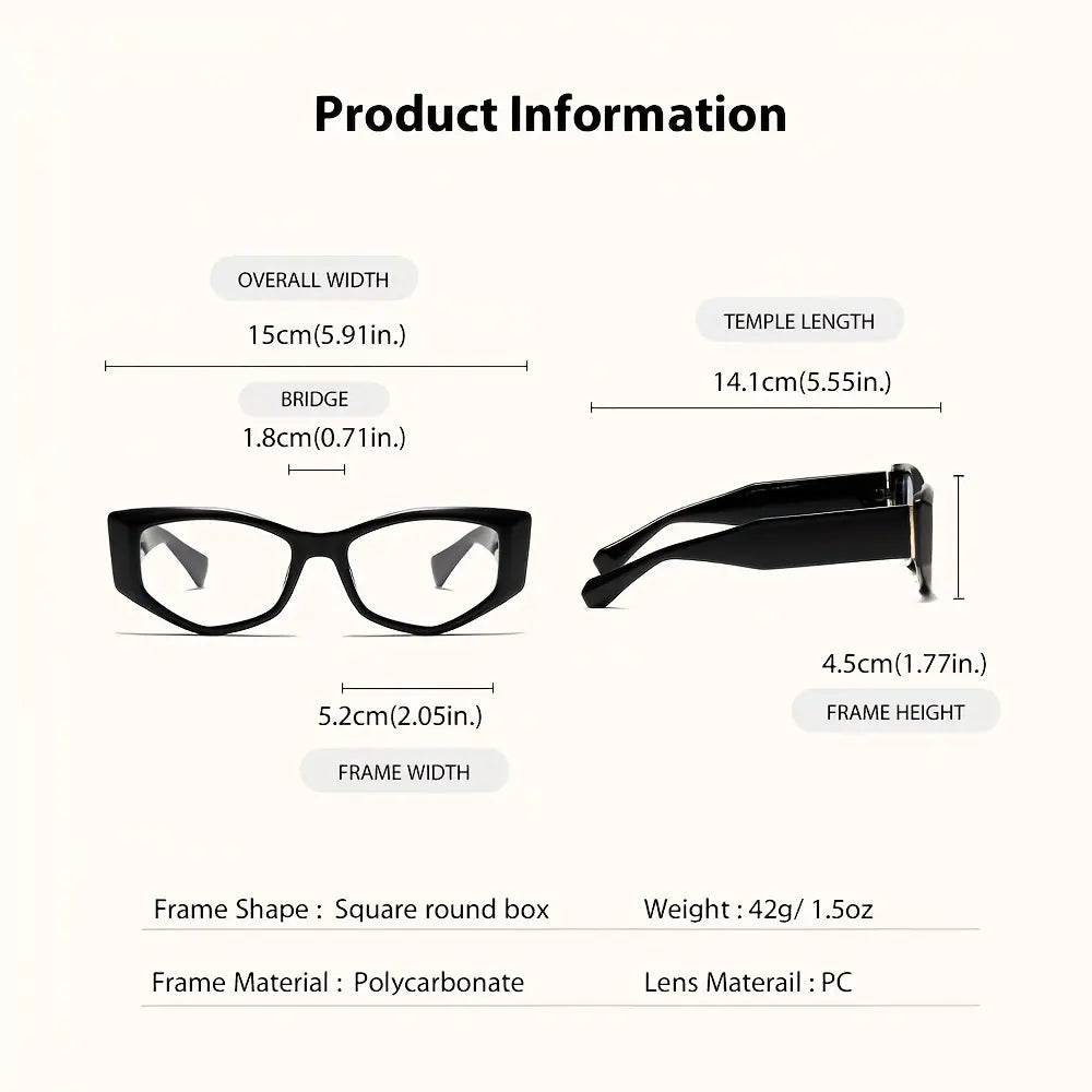 Women's Reading Glasses Anti-Blue Light Full Frame Square, Non-Prescription 👓