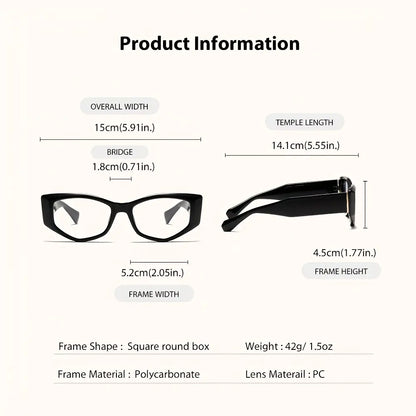 Women's Reading Glasses Anti-Blue Light Full Frame Square, Non-Prescription 👓