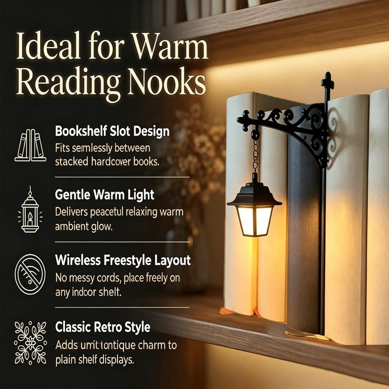 Library Lantern-Decorative Bookshelf Lighting, MiniatureHanging Shelf Lampdeng