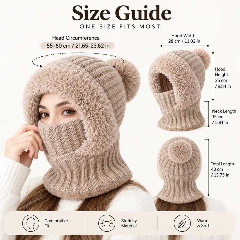 Girls' 3-in-1 Fleece Winter Balaclava - Keep Warm Face Covers & Mask 👧❄️