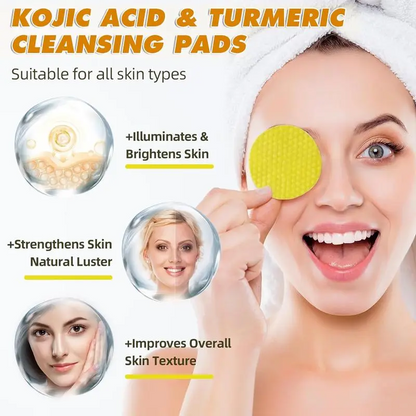 Turmeric & Kojic Acid Cleansing Pads - 20pcs NormalSkin Gentle Facial Cleanser Pads 🧖‍♀️