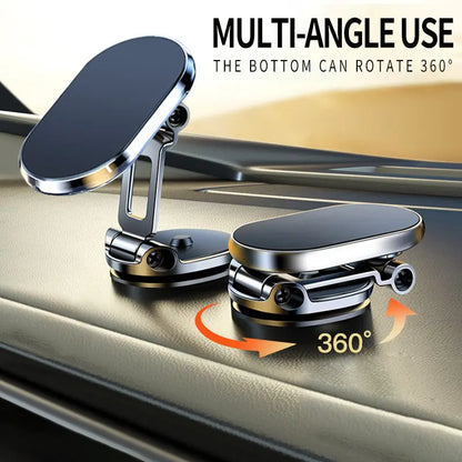 Foldable Metal Magnetic Car Phone Holder - 360° Rotating📱