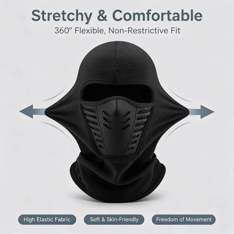 Unisex Fleece Full Face Balaclava Ski Mask - Windproof, Anti-Haze, Soft Sports & Outdoor Hat 🧢💨