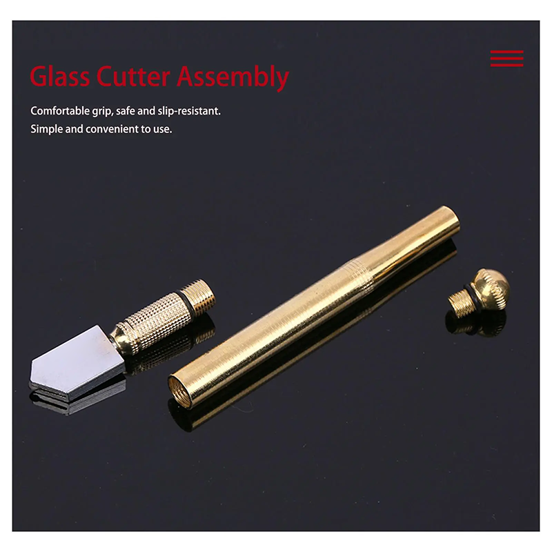 Diamond Head Glass Cutter Tool for 3-15mm Glass & Mirrors, Heavy Duty Steel Blade🛠️