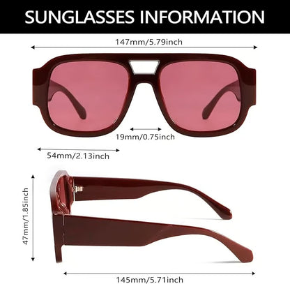 Stylish Aviator Sunglasses for Men and Women , Trendy Rectangle, Fashionable Design, Perfect😎