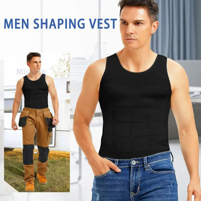 Men Round Neck Compression Tank Top,Men Shaping Vest,Men Sleeveless Shirt Shapewear💪 ✨