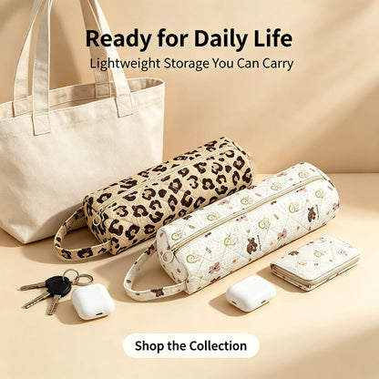 Quilted Multi‑Purpose Storage Bag, Portable Zipper Cosmetic Makeup Pouch 🎒