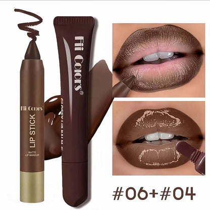 Matte Lip Liner & Moisturizing Lip Oil Cosmetic Set - Precise, Alcohol-Free Makeup Product💋