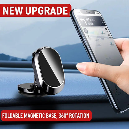 Foldable Metal Magnetic Car Phone Holder - 360° Rotating📱