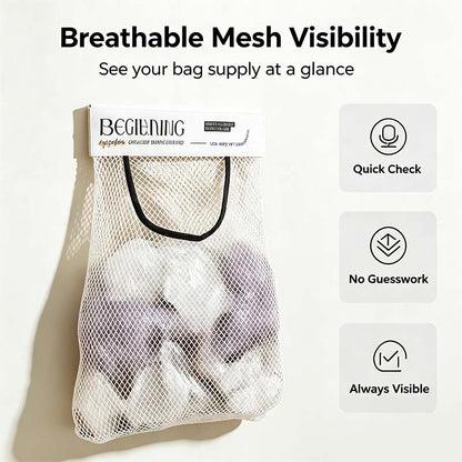 Grocery Garbage Bag Holder Trash Bag Dispenser Sticky Wall Mounted Mesh🛒