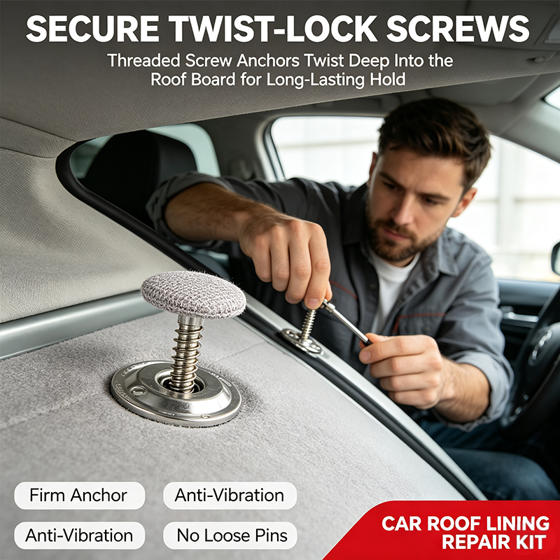 50 Pack Car Roof Headliner Repair Buttons, Fabric Covered Retainer Screws🪡