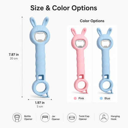 4-in-1 Multi-Function Bottle & Jar Opener, Bunny-Shaped Kitchen Opener Tool  🐰