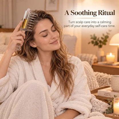 Scalp Oil Applicator Comb, Refillable Hair Treatment Bottle with Massage Comb 💆‍♀️