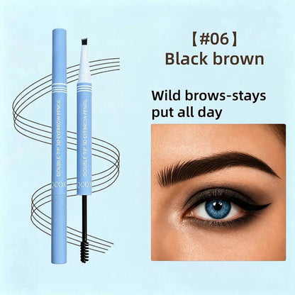 2-in-1 Waterproof Micro-Fork Eyebrow Pen-Tinted Gel Cosmetic, Long-Lasting Brow Styling Tool🖊️