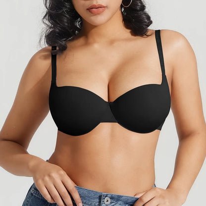 Women's T-Shirt Bra Add 2 Cups Lift Seamless Push Up Padded Underwire Comfort Everyday Bra🌸