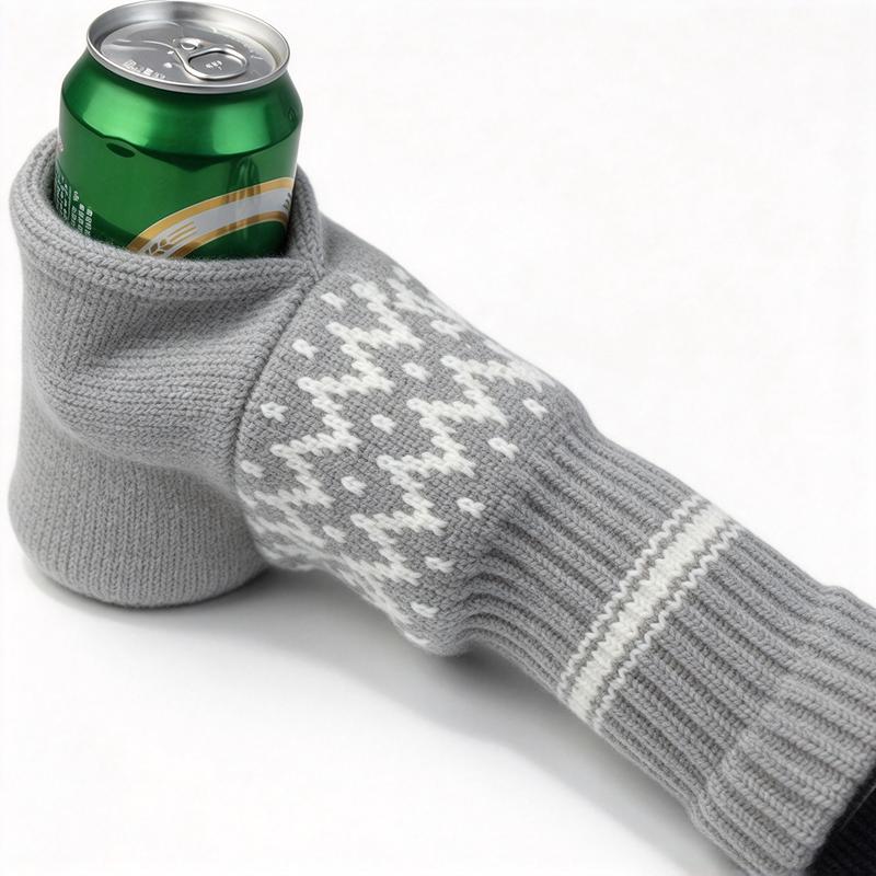 Beer Mitten Gloves - Knit Stitched Drink Mitt Holder for Beverage 🧤🍻