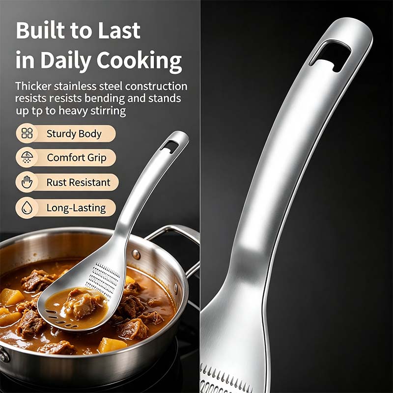 1 Count 304 Stainless Steel Multifunctional Kitchen Spoon🍳