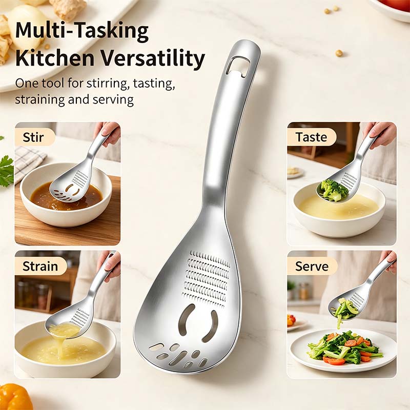 1 Count 304 Stainless Steel Multifunctional Kitchen Spoon🍳