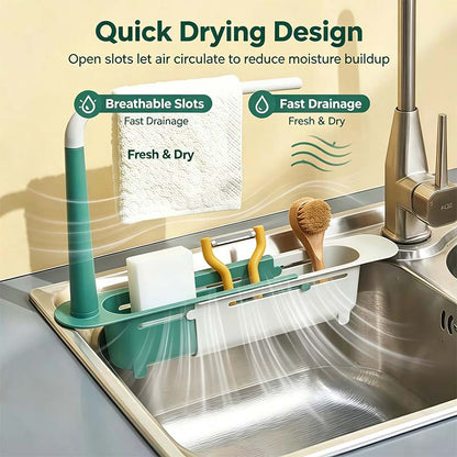 Retractable Sink Shelf — Adjustable-Length Sink Organizer🚰