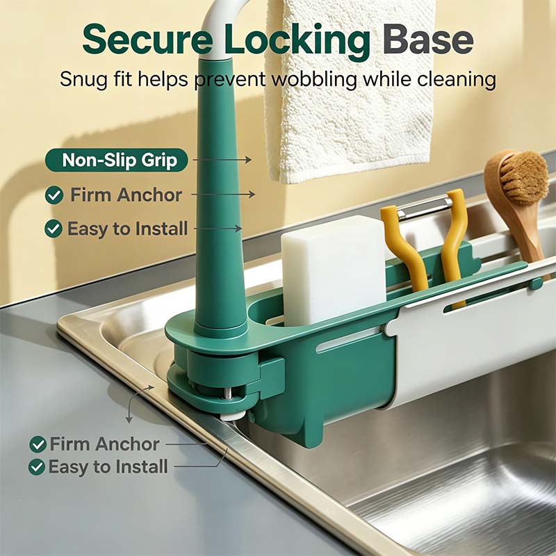 Retractable Sink Shelf — Adjustable-Length Sink Organizer🚰