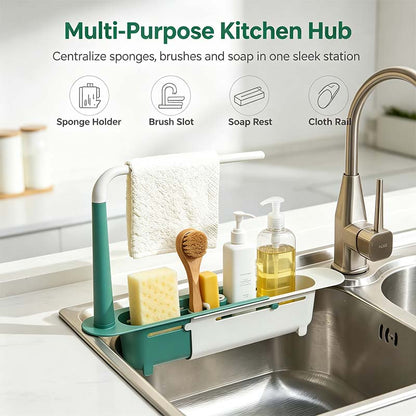 Retractable Sink Shelf — Adjustable-Length Sink Organizer🚰