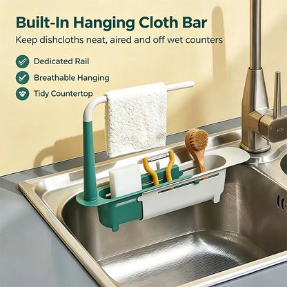 Retractable Sink Shelf — Adjustable-Length Sink Organizer🚰