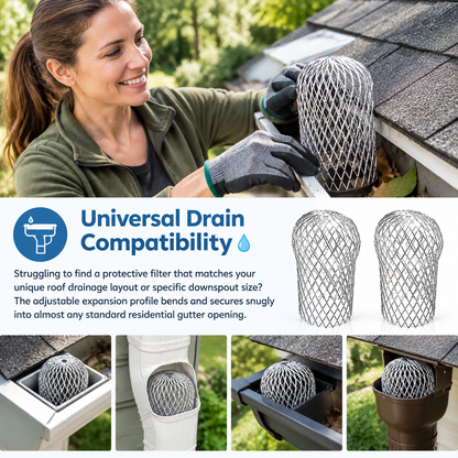 2PCS Aluminum Alloy Gutter Guard Filter , Roof Rain Gutter Downspout Strainer🍂