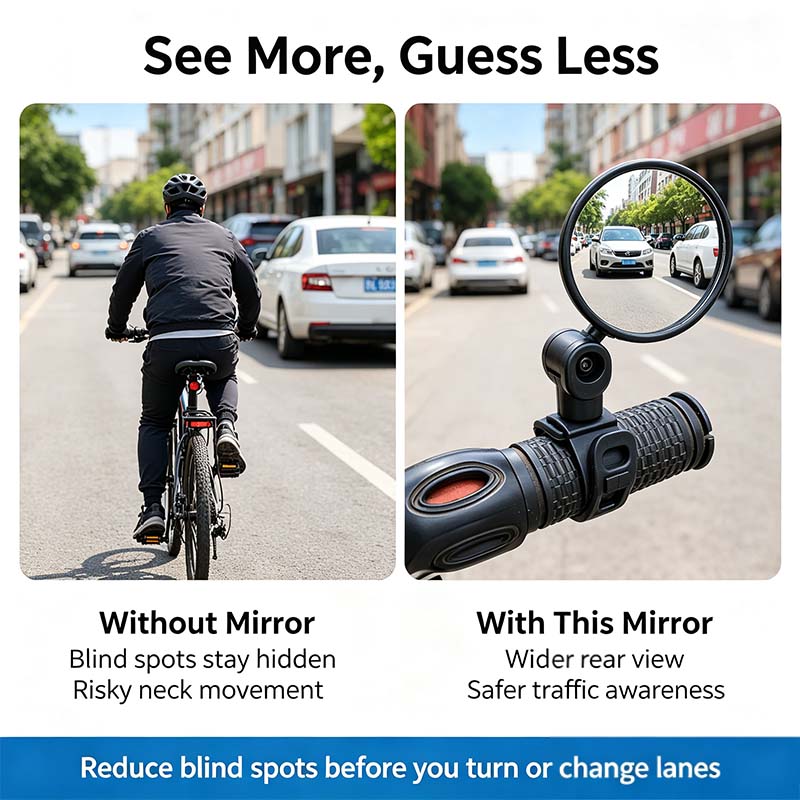 2 Counts, Bicycle Handlebar Convex Rearview Mirror, Multi-angle Adjustable Shatter Resistant🚲