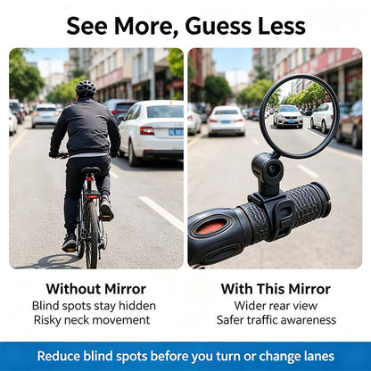 2 Counts, Bicycle Handlebar Convex Rearview Mirror, Multi-angle Adjustable Shatter Resistant🚲