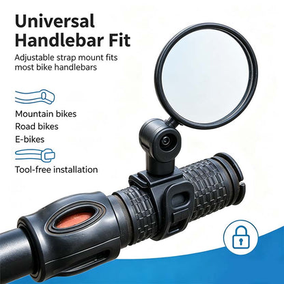 2 Counts, Bicycle Handlebar Convex Rearview Mirror, Multi-angle Adjustable Shatter Resistant🚲