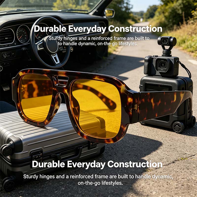 Stylish Aviator Sunglasses for Men and Women , Trendy Rectangle, Fashionable Design, Perfect😎