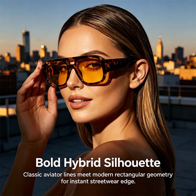 Stylish Aviator Sunglasses for Men and Women , Trendy Rectangle, Fashionable Design, Perfect😎