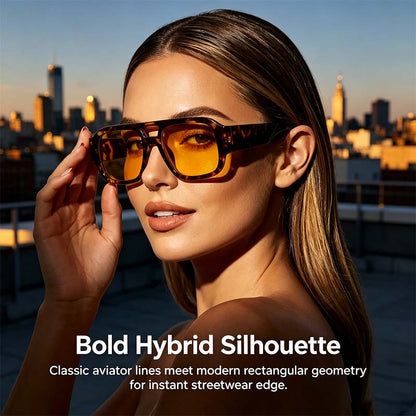 Stylish Aviator Sunglasses for Men and Women , Trendy Rectangle, Fashionable Design, Perfect😎