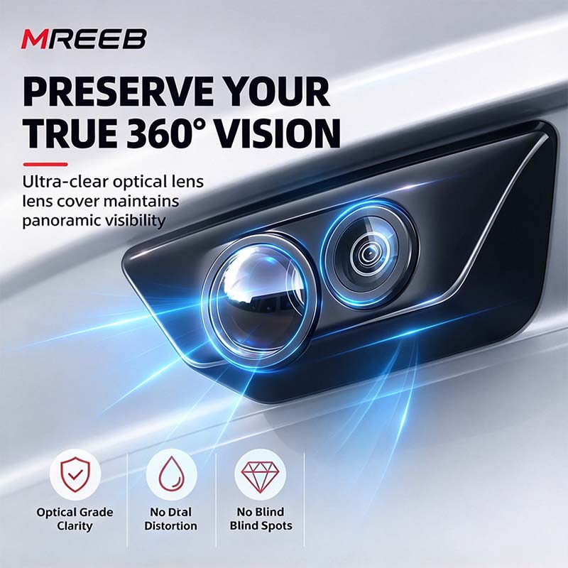 2Pcs Mirror Shape 360 Panoramic Rearview Car Camera Lens Cover🚗📷