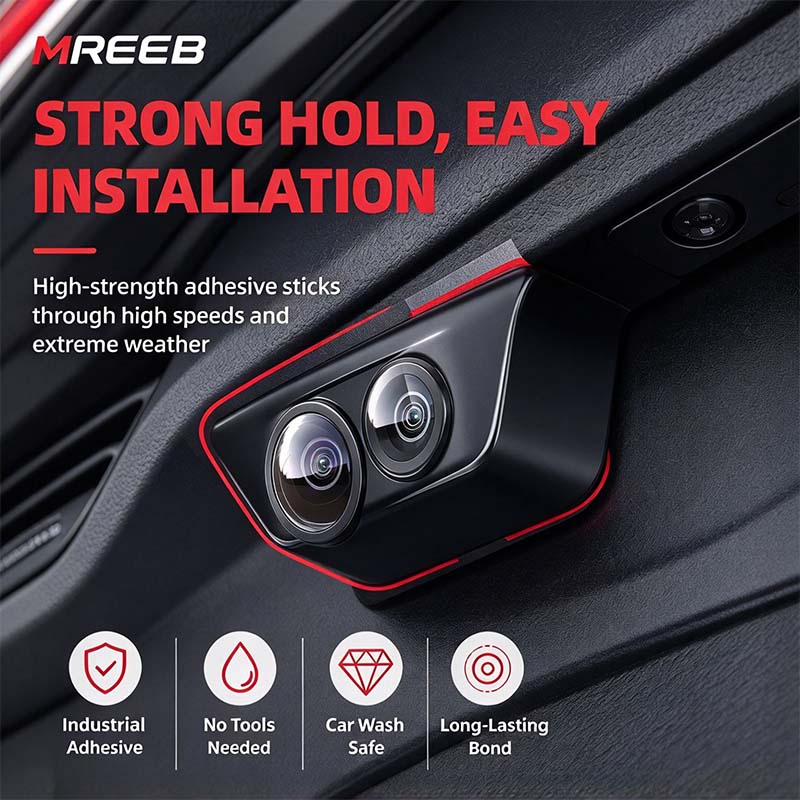 2Pcs Mirror Shape 360 Panoramic Rearview Car Camera Lens Cover🚗📷