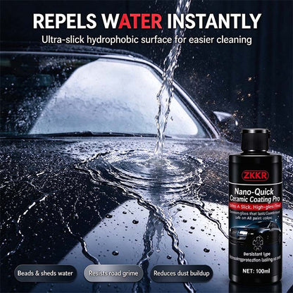 Nano-Quick Ceramic Coating Pro for automobiles, featuring advanced ceramic technology 🚗