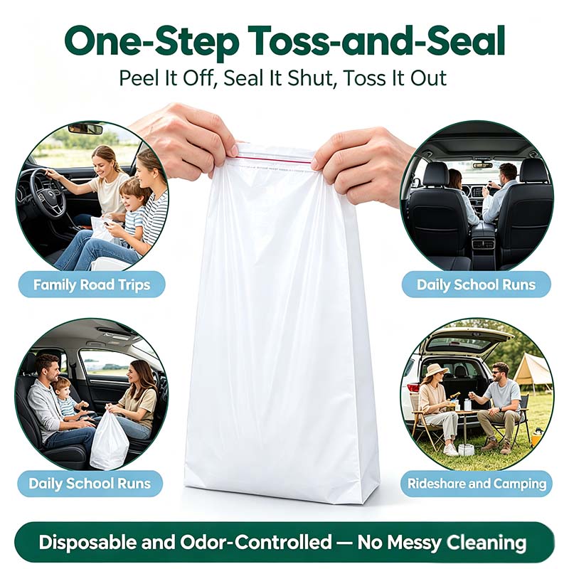20 Counts Car Trash Bag, Self-Adhesive Vertical Disposable Cleaning Bag🗑️