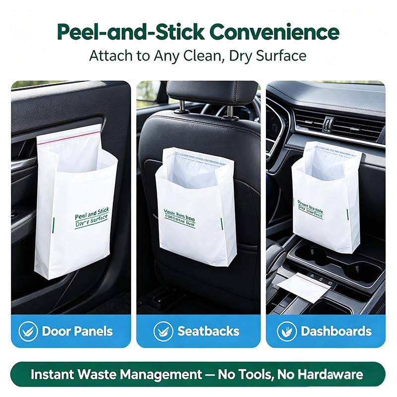 20 Counts Car Trash Bag, Self-Adhesive Vertical Disposable Cleaning Bag🗑️