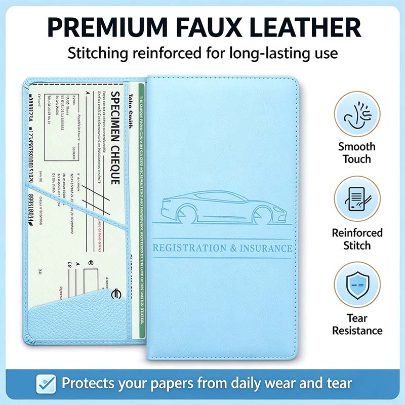 Car Registration & Insurance Card Holder, Magnetic Closure Vehicle Organizer 💳