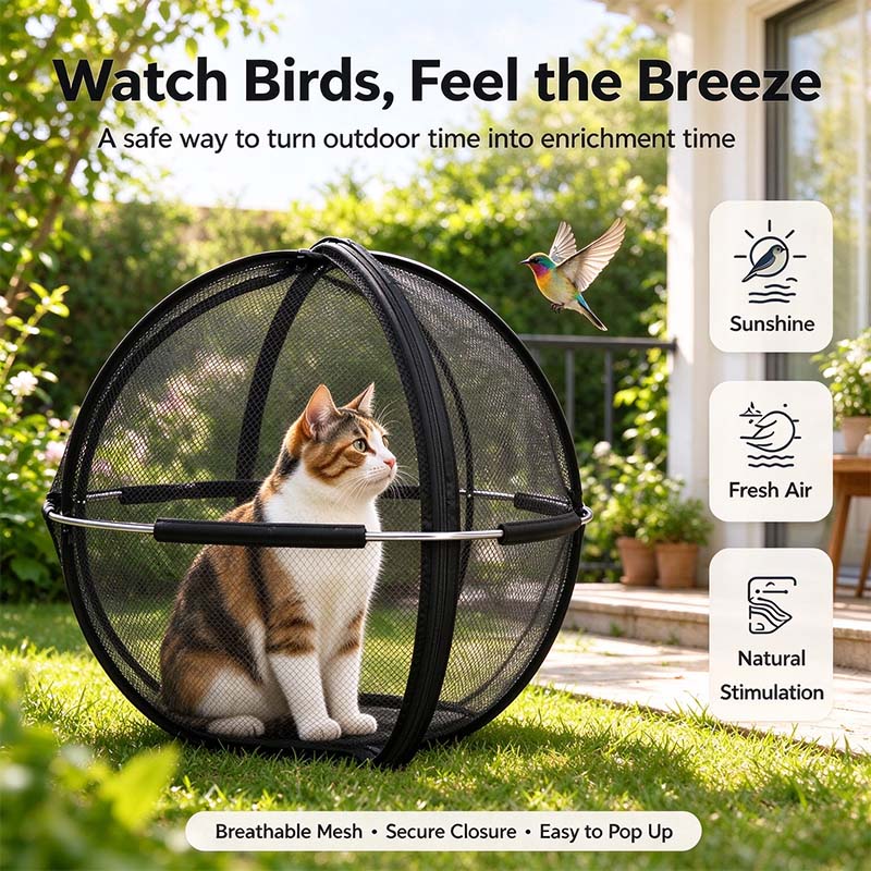 Portable Outdoor Cat Enclosure Mesh Ball Cat Cage 🐱
