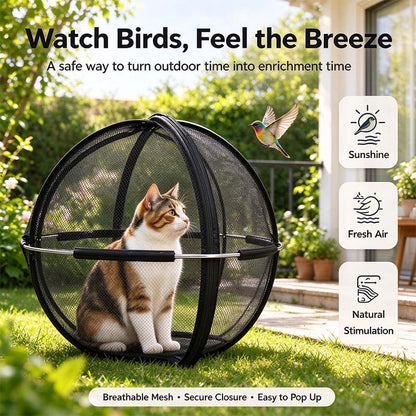 Portable Outdoor Cat Enclosure Mesh Ball Cat Cage 🐱