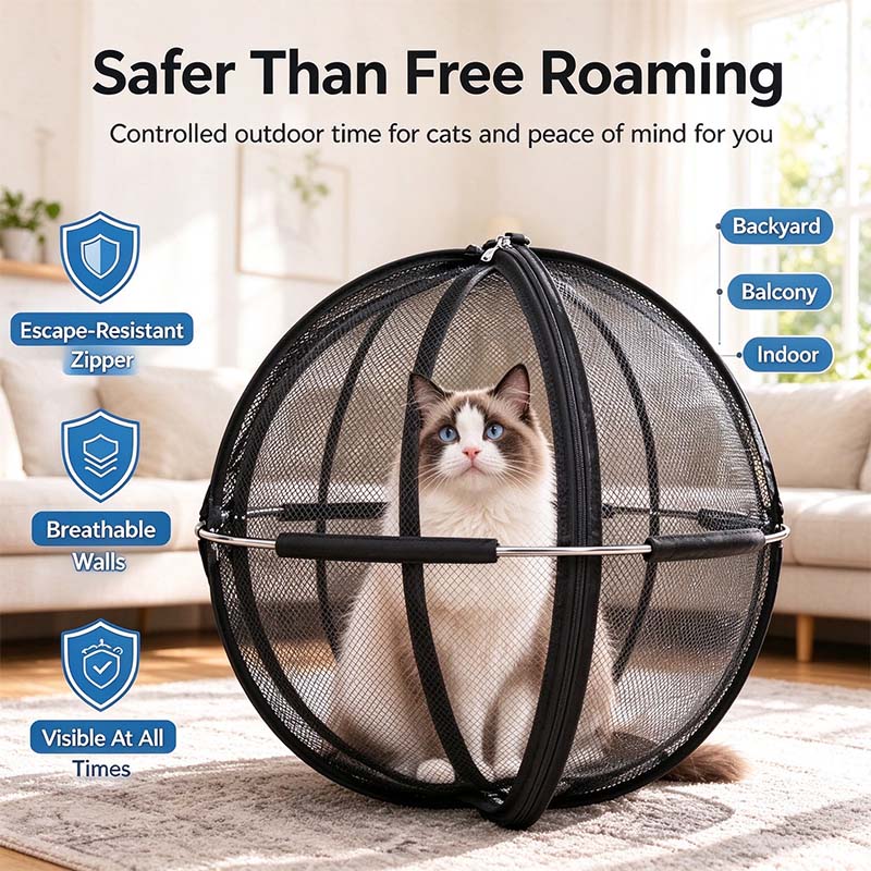 Portable Outdoor Cat Enclosure Mesh Ball Cat Cage 🐱