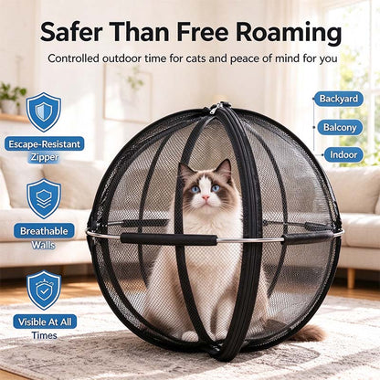 Portable Outdoor Cat Enclosure Mesh Ball Cat Cage 🐱