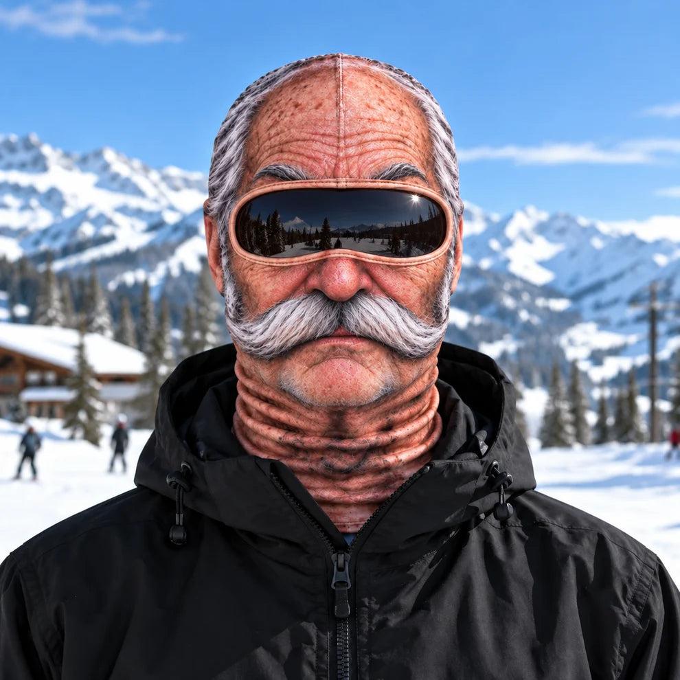 Realistic Face Balaclava – Funny Ski & Snowboard Mask for Cold Weather Adventures🎿