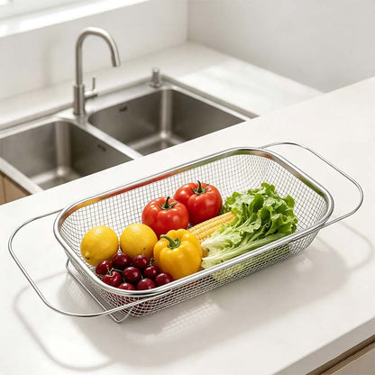 Stainless Steel Over-The-Sink Colander Strainer Basket🧺